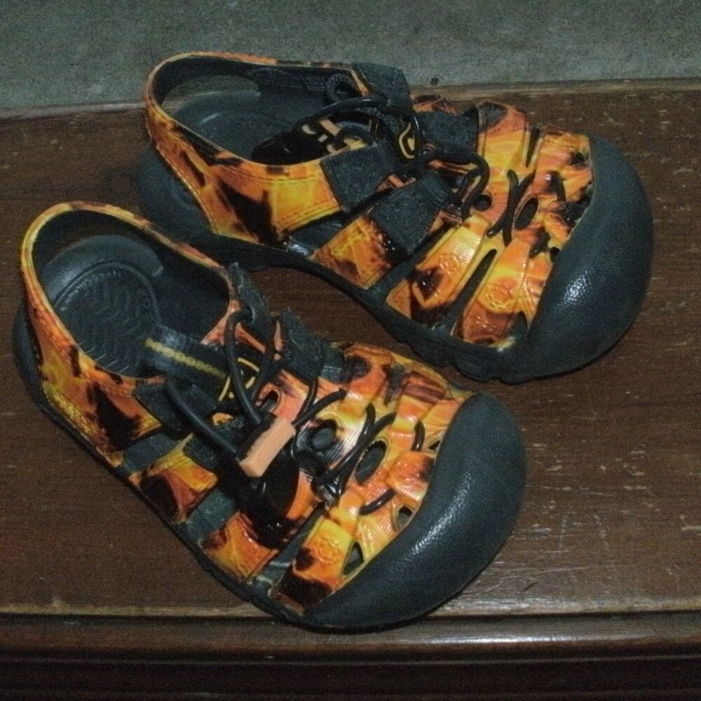 Keen Sunport Sandal Shoes Orange Yellow Fire Flame Rubber Waterproof Toddler 8